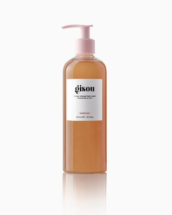 Gisou Honey Infused Hair Wash bottle with honey.