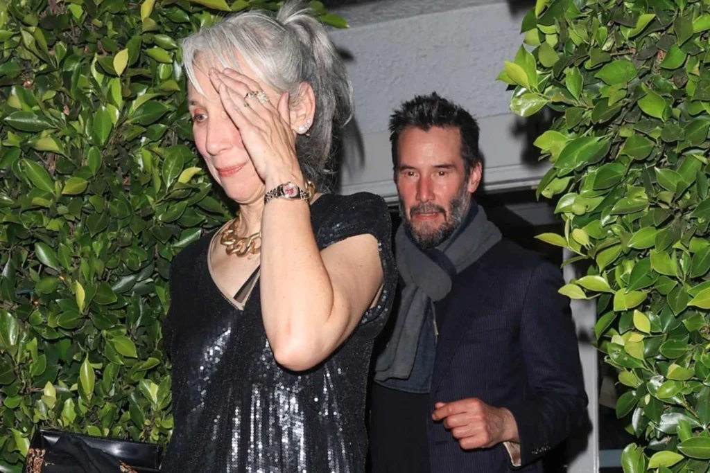 Keanu Reeves and Alexandra Grant leaving a restaurant after a dinner date.